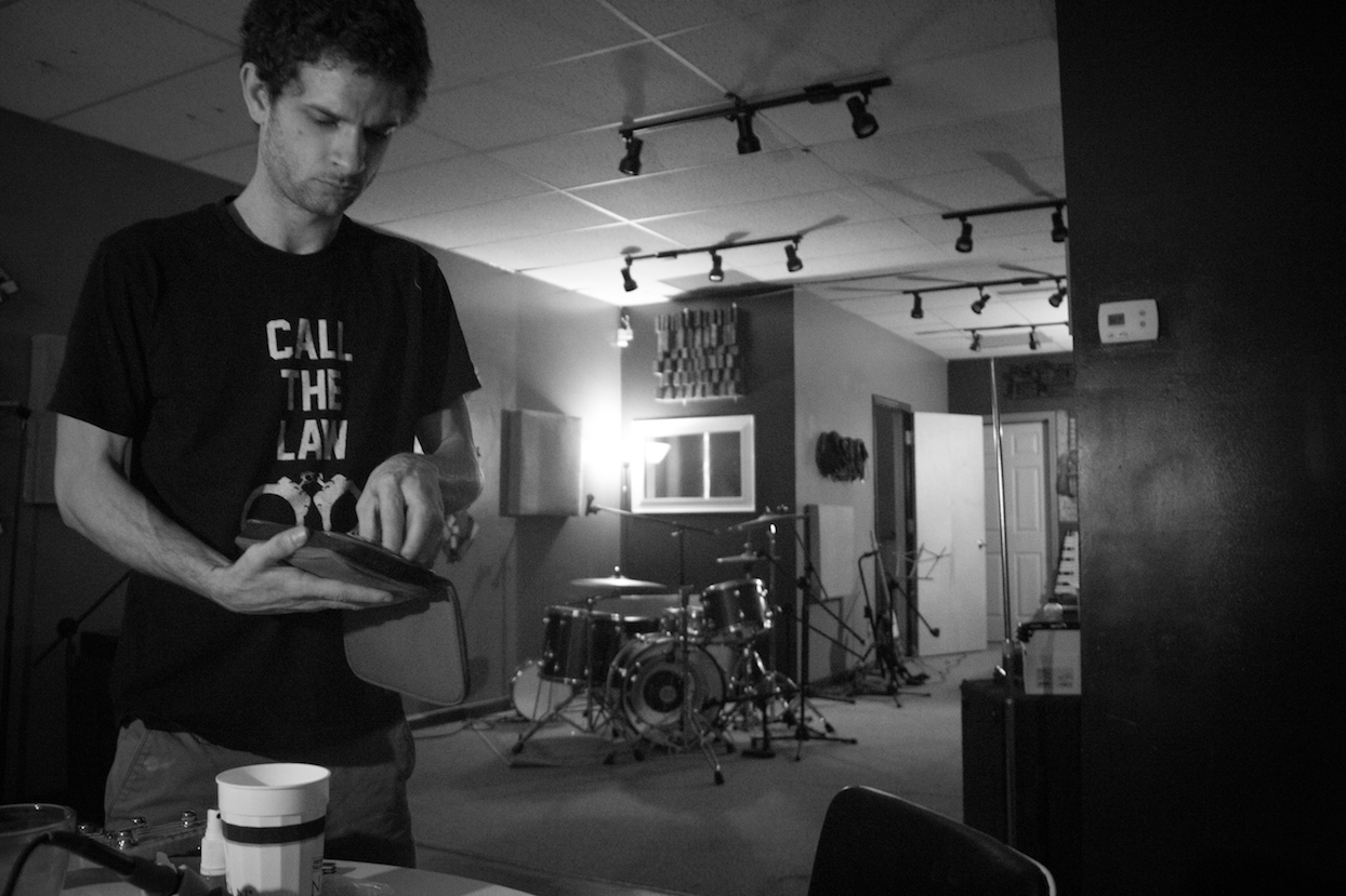 Black and white photograph of recording engineer and drummer Cocoa Bishop